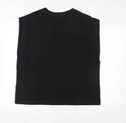 Zara Men’s Black Sleeveless Cotton Casual Top XL Regular Fit
