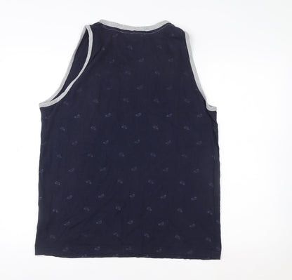Unisex Adults UK Size L Lee Cooper Blue Basic Tank