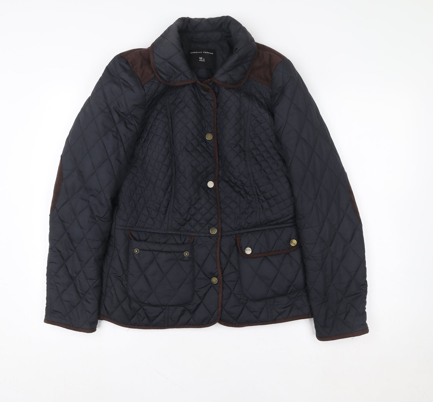 Womens UK Size 12 Dorothy Perkins Blue Quilted Coat