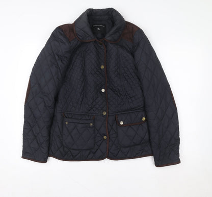 Womens UK Size 12 Dorothy Perkins Blue Quilted Coat
