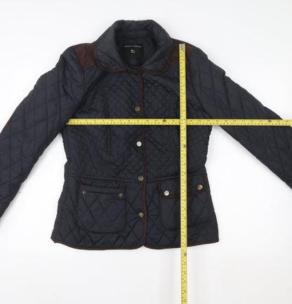 Womens UK Size 12 Dorothy Perkins Blue Quilted Coat