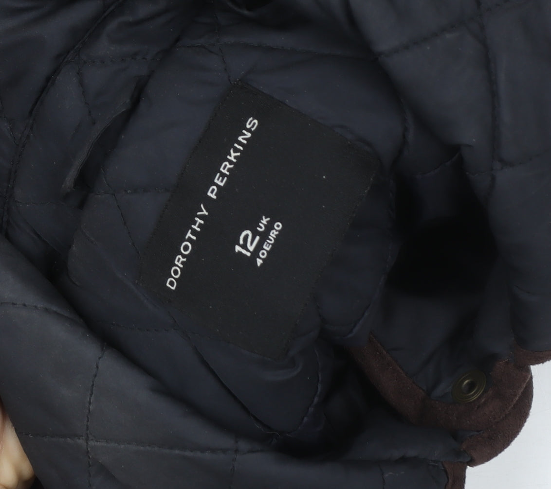 Womens UK Size 12 Dorothy Perkins Blue Quilted Coat