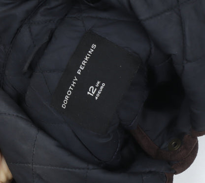 Womens UK Size 12 Dorothy Perkins Blue Quilted Coat