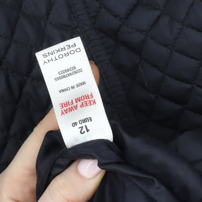 Womens UK Size 12 Dorothy Perkins Blue Quilted Coat