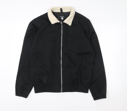 Mens UK Size M boohooMAN Black Bomber Jacket