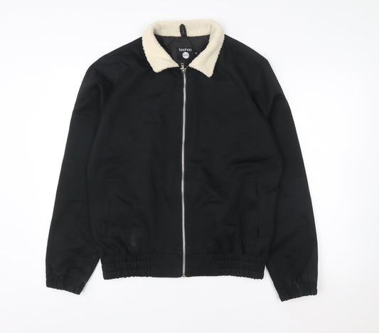 Mens UK Size M boohooMAN Black Bomber Jacket