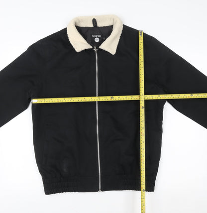 Mens UK Size M boohooMAN Black Bomber Jacket