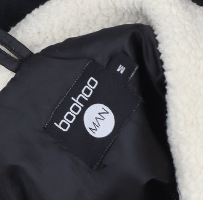 Mens UK Size M boohooMAN Black Bomber Jacket