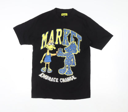 Mens UK Size M MARKET Black  T-Shirt