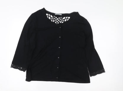 Womens UK Size 18 Marks and Spencer Black Basic Button-Up