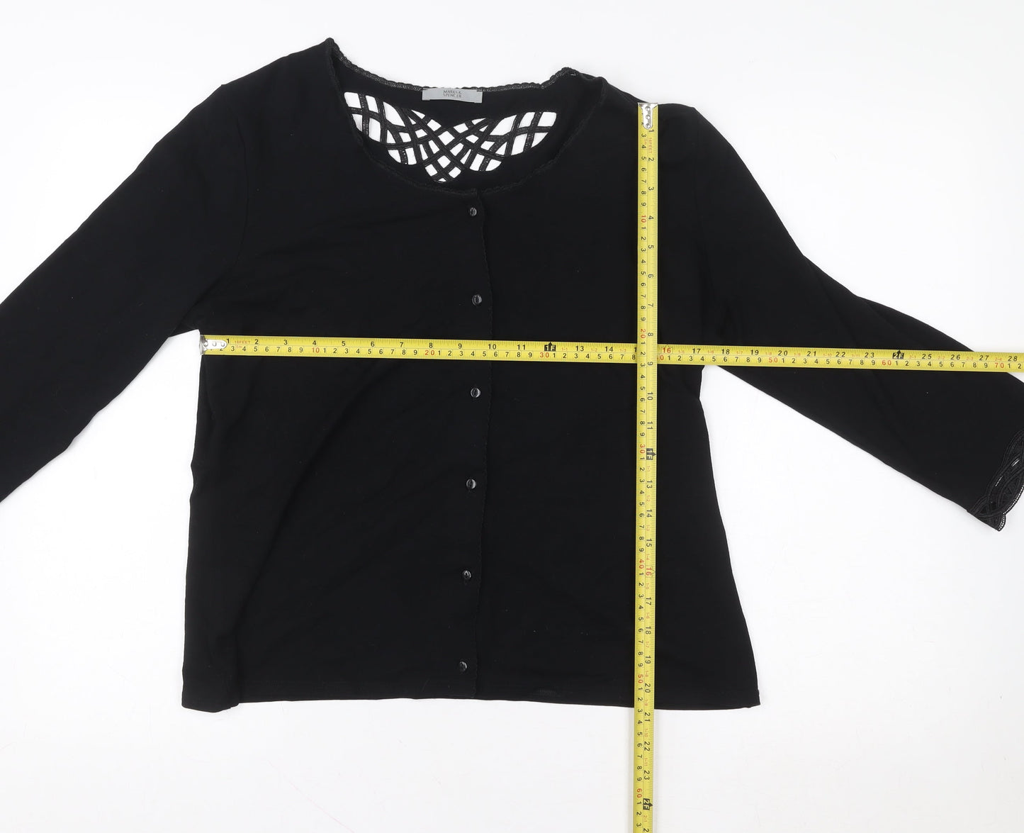 Womens UK Size 18 Marks and Spencer Black Basic Button-Up