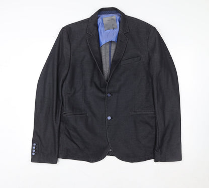 Unisex Adultss UK Size L Zara Regular Black Blazer
