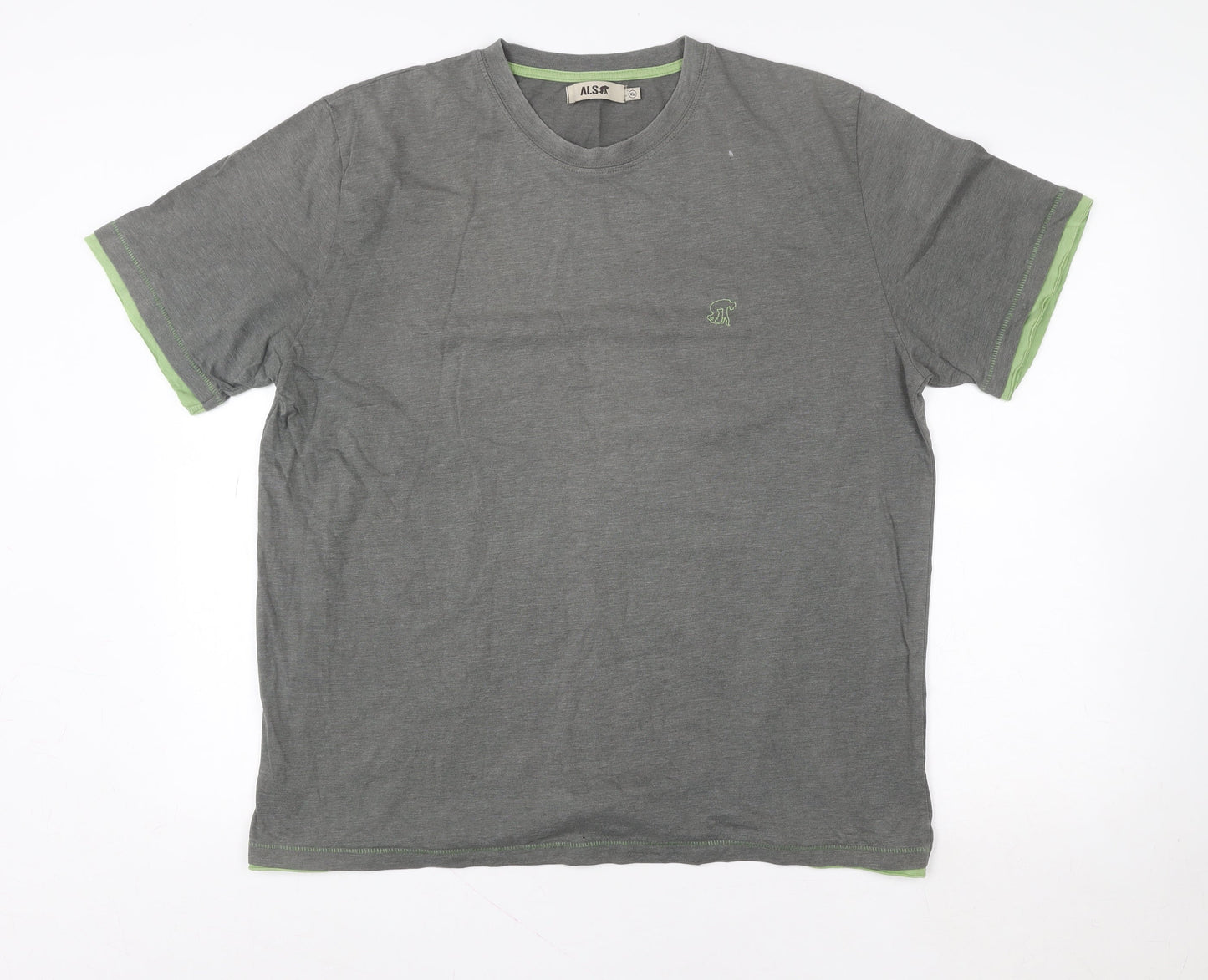 Unisex Adults UK Size XL Alssr Grey Basic T-Shirt