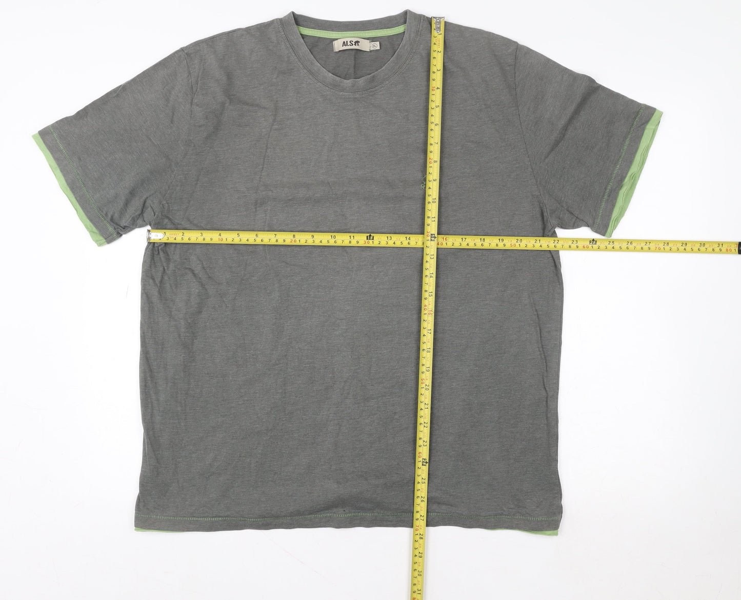 Unisex Adults UK Size XL Alssr Grey Basic T-Shirt