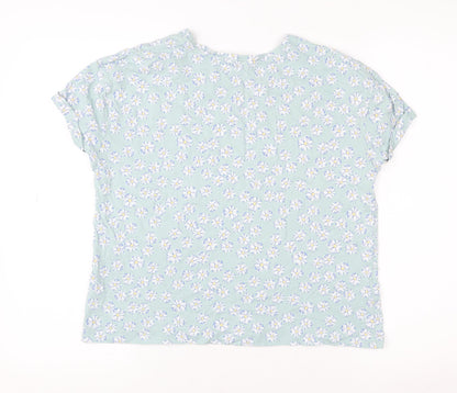 Womens UK Size S Marks and Spencer Blue Basic T-Shirt