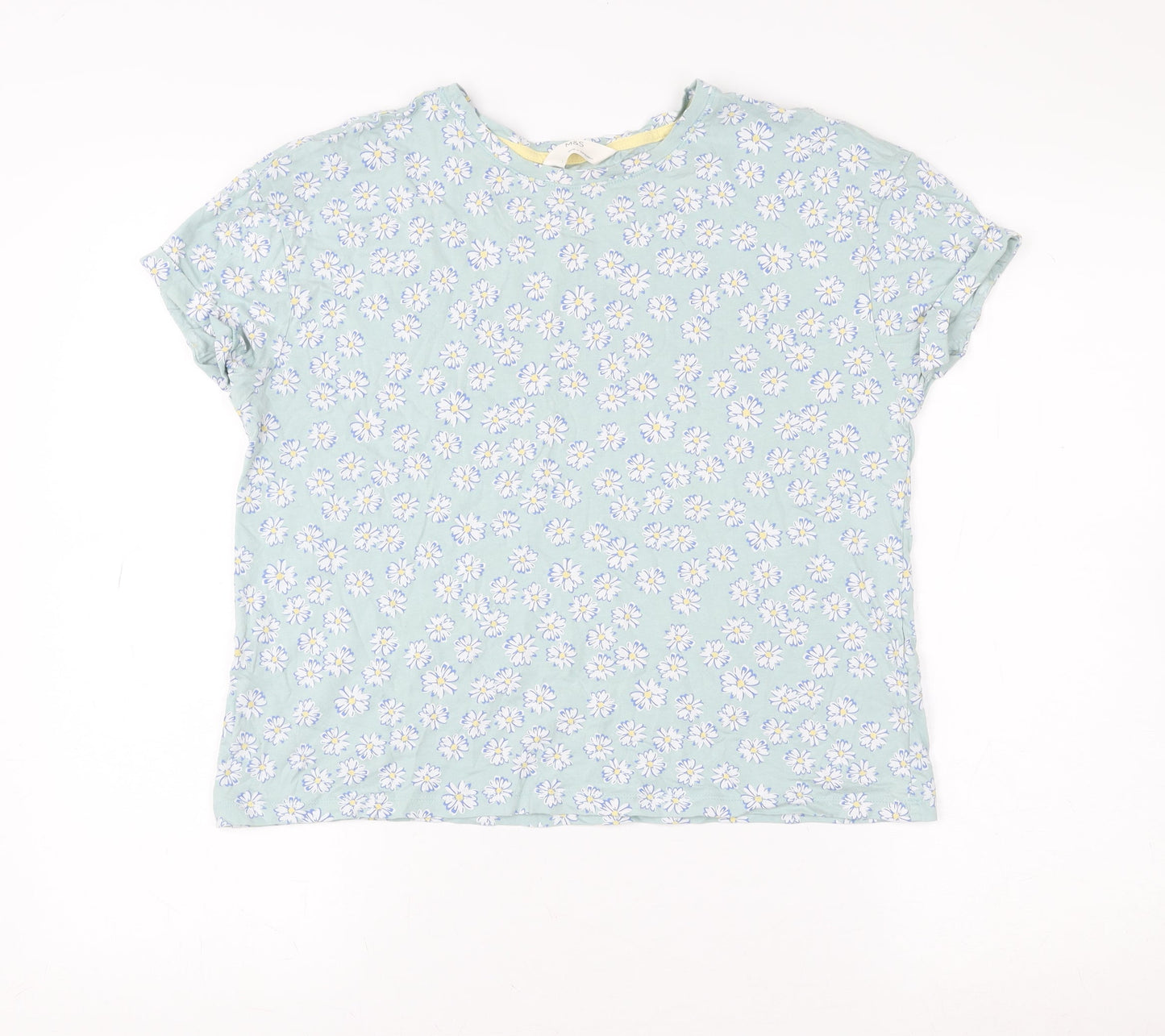Womens UK Size S Marks and Spencer Blue Basic T-Shirt