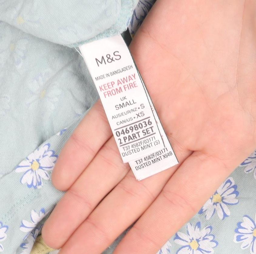 Womens UK Size S Marks and Spencer Blue Basic T-Shirt