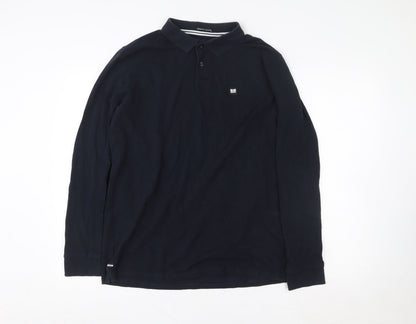 Weekend Offender Men's Navy Long Sleeve Polo Shirt L Classic Fit