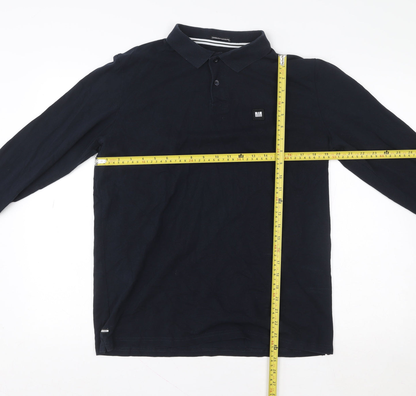 Weekend Offender Men's Navy Long Sleeve Polo Shirt L Classic Fit