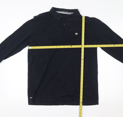 Weekend Offender Men's Navy Long Sleeve Polo Shirt L Classic Fit