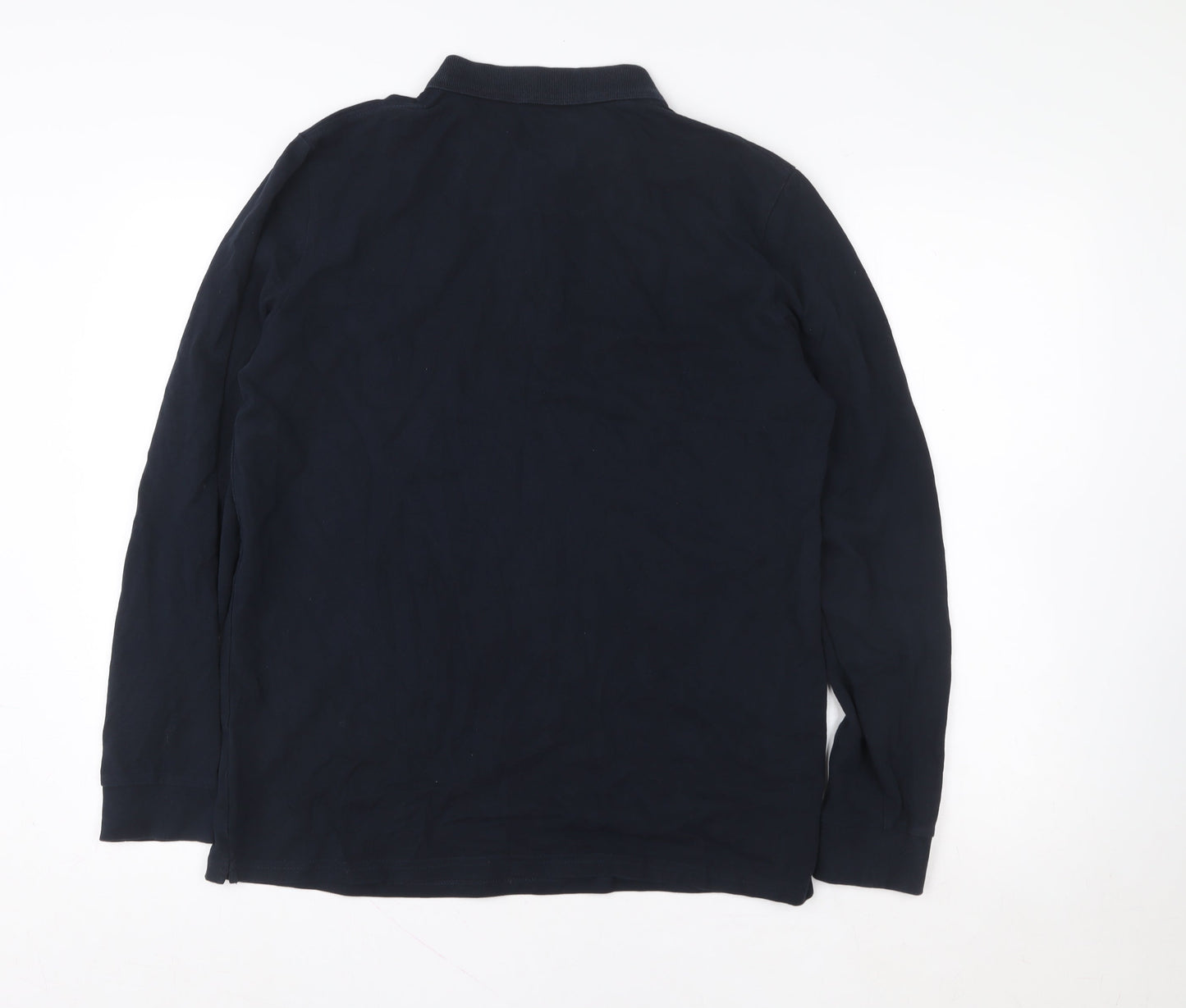 Weekend Offender Men's Navy Long Sleeve Polo Shirt L Classic Fit