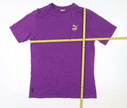 Womens UK Size S PUMA Purple Basic T-Shirt