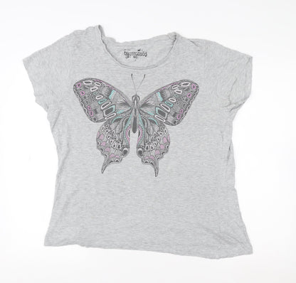 Womens UK Size 10 Atmosphere Grey Basic T-Shirt