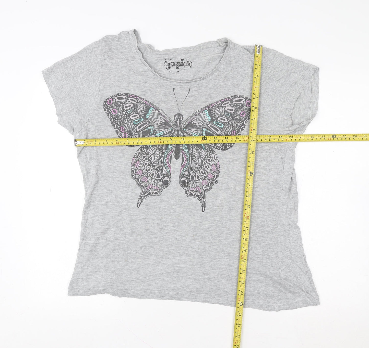 Womens UK Size 10 Atmosphere Grey Basic T-Shirt