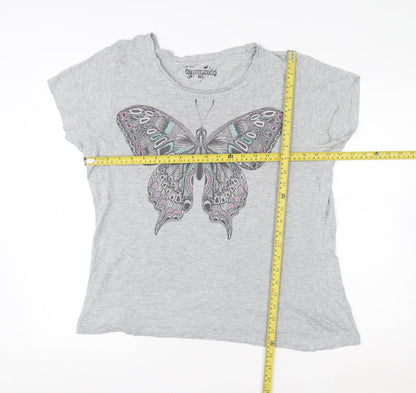 Womens UK Size 10 Atmosphere Grey Basic T-Shirt