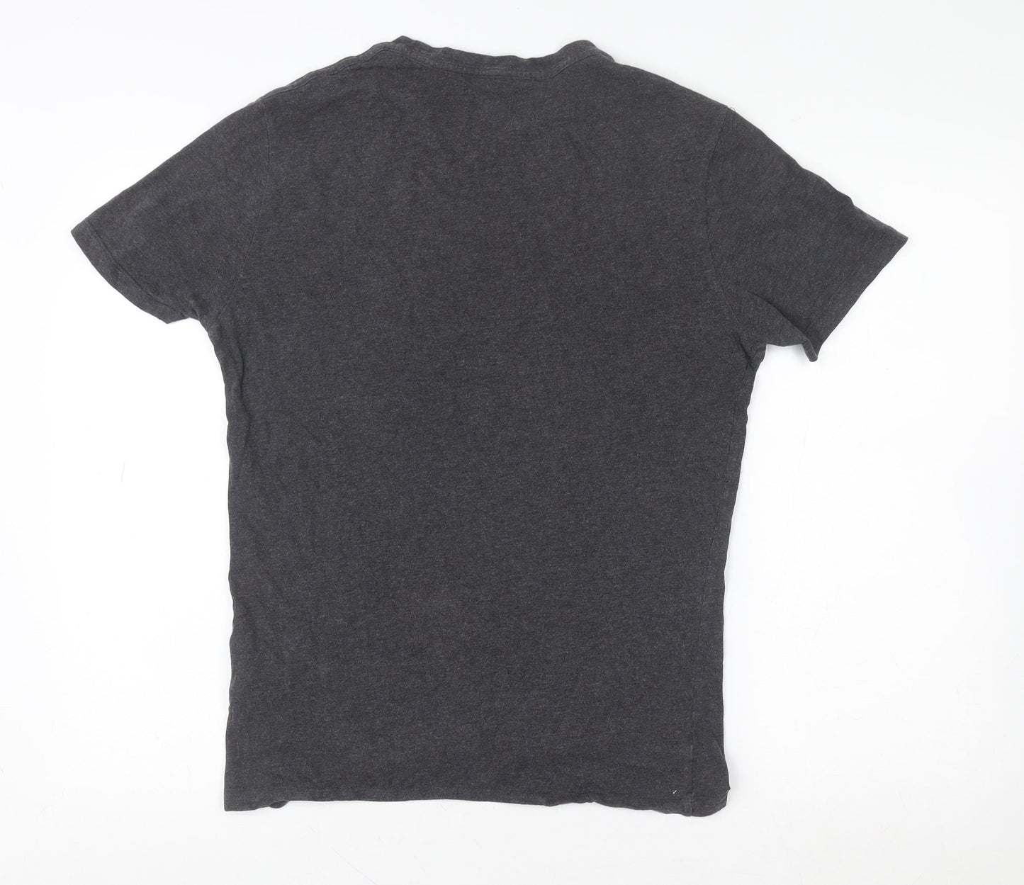 AllSaints Men's Grey Cotton Slim Fit Crew Neck T-Shirt Size S