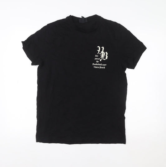 Womens UK Size M H&M Black Basic T-Shirt