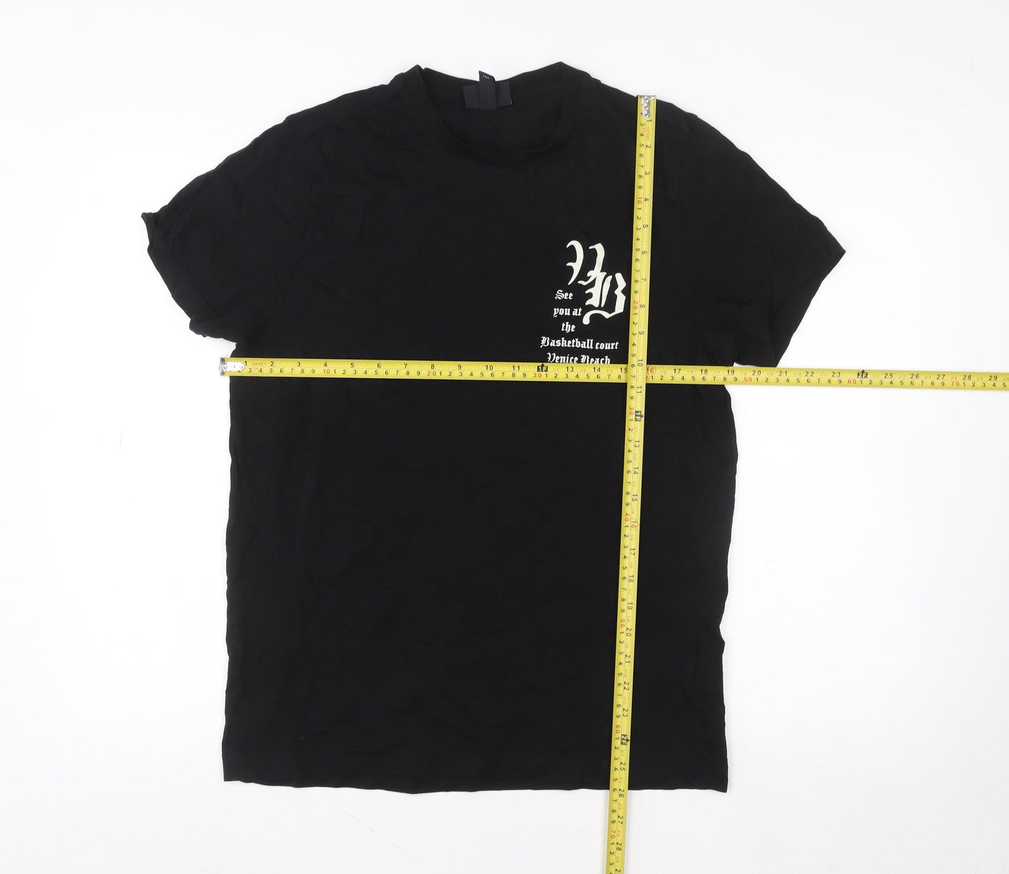 Womens UK Size M H&M Black Basic T-Shirt