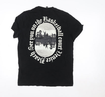 Womens UK Size M H&M Black Basic T-Shirt