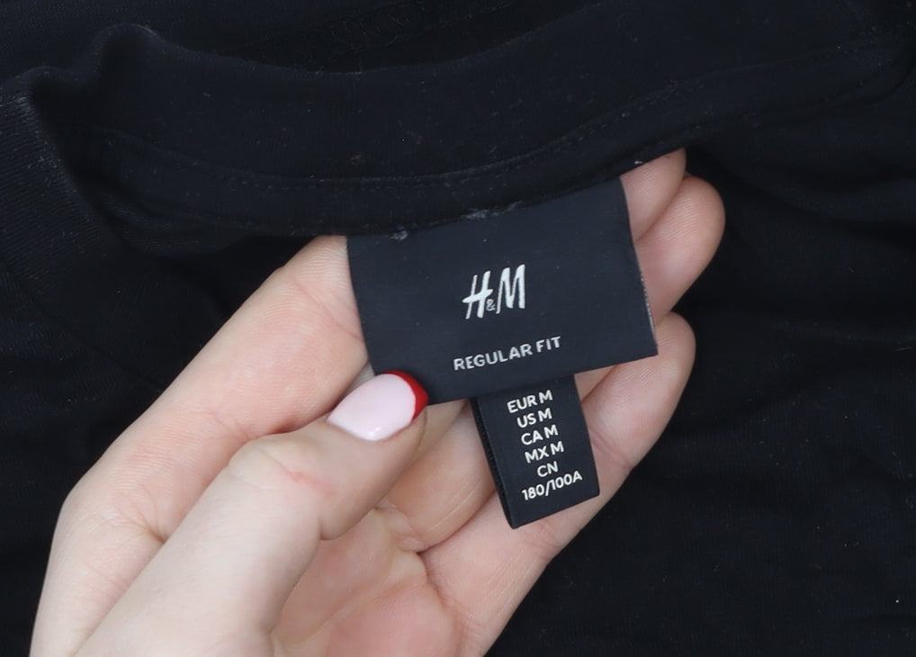Womens UK Size M H&M Black Basic T-Shirt