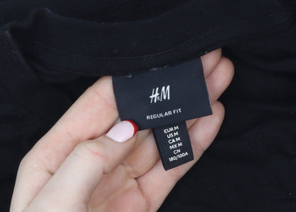 Womens UK Size M H&M Black Basic T-Shirt