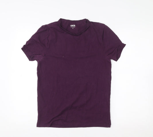 Womens UK Size M ASOS Purple Basic T-Shirt
