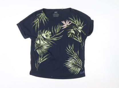 Jack Wolfskin Women's Blue Tropical Print T-Shirt Size S