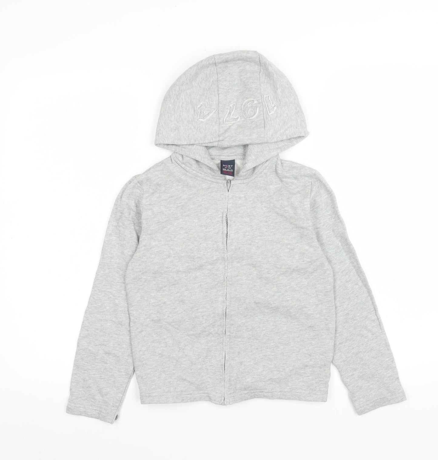 Next Boys Grey Hooded Full Zip Cotton Basic Jacket 7-8 Years