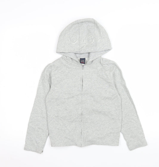 Next Boys Grey Hooded Full Zip Cotton Basic Jacket 7-8 Years