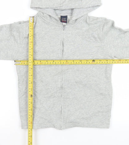 Next Boys Grey Hooded Full Zip Cotton Basic Jacket 7-8 Years