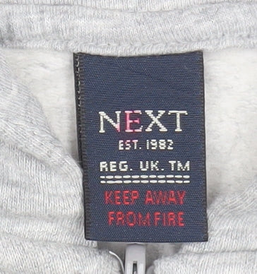 Next Boys Grey Hooded Full Zip Cotton Basic Jacket 7-8 Years