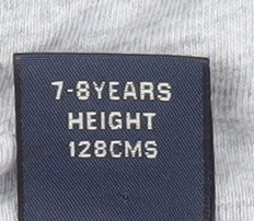 Next Boys Grey Hooded Full Zip Cotton Basic Jacket 7-8 Years