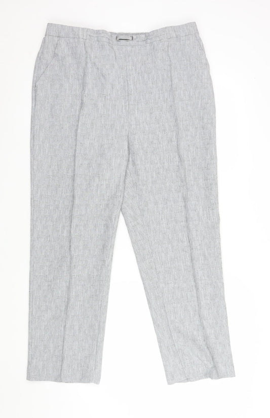 Womens UK Size 18 Honor Millburn Regular Fit Casual Business Travel Grey Trouser