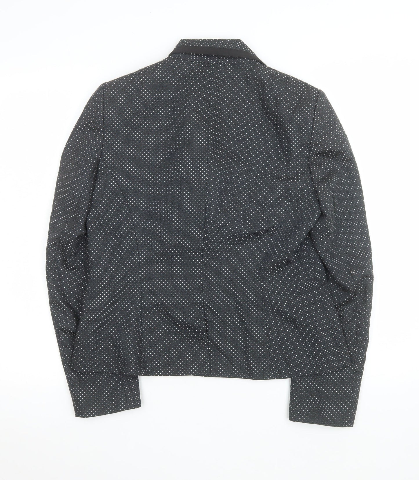 Warehouse Women’s Black Polka Dot Wool Blazer UK 14 Classic Fit