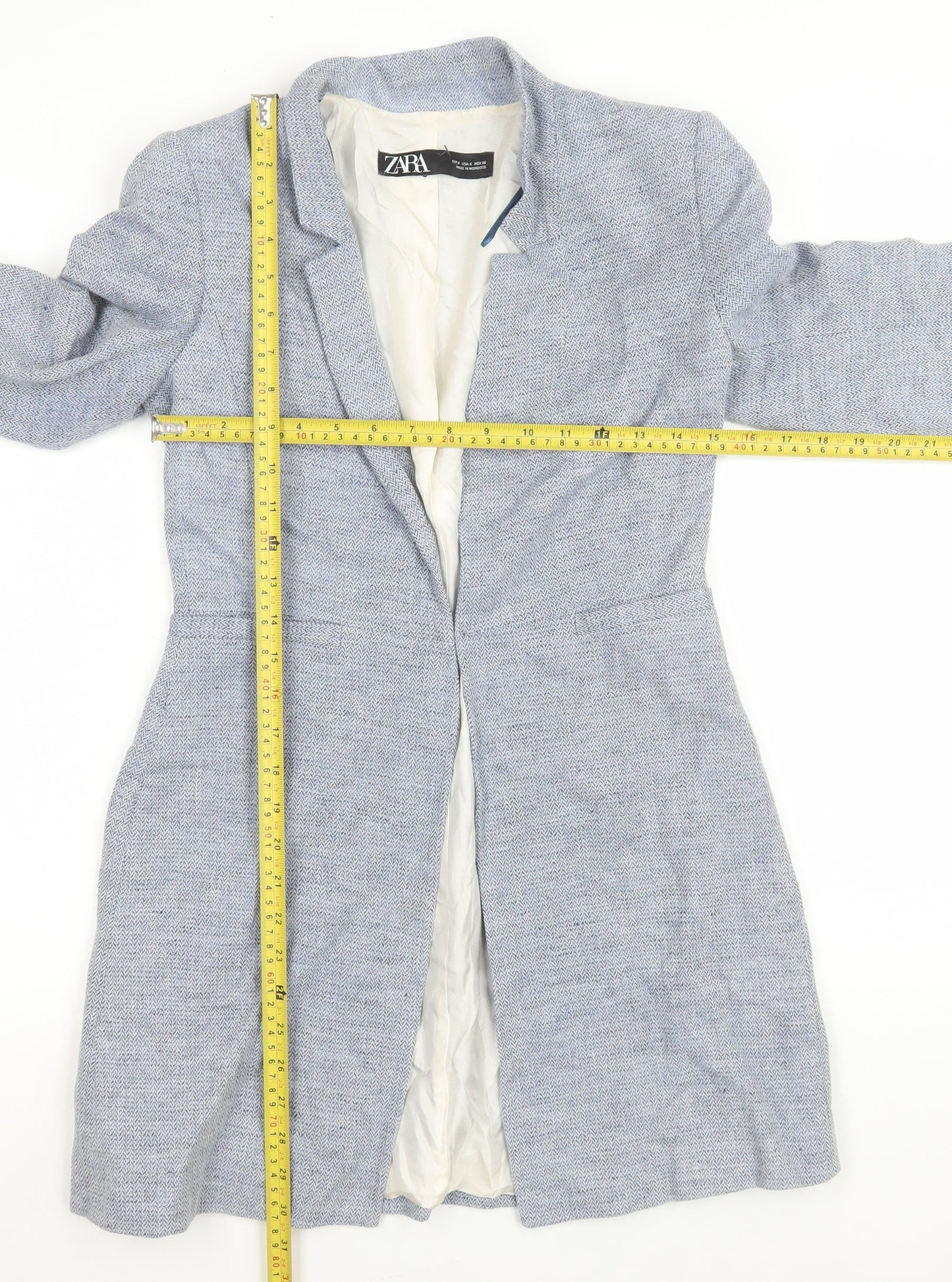 Womens UK Size 8 Zara Regular Blue Blazer