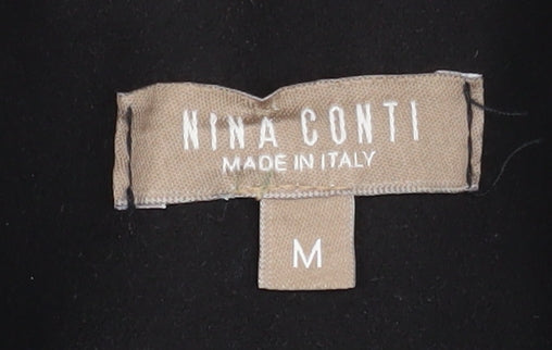 Womens UK Size M Nina Conti Black Overcoat