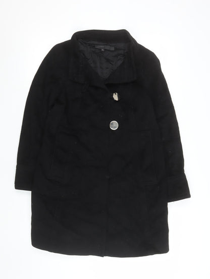 Womens UK Size S Zara Black Overcoat