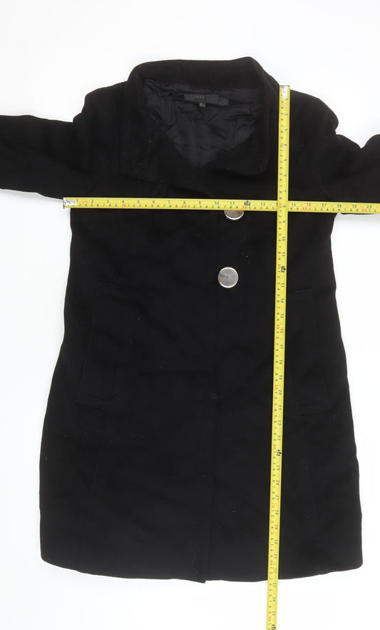 Womens UK Size S Zara Black Overcoat