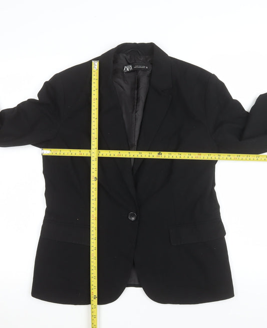 Zara Women Black Size 12 Single-Breasted Blazer Jacket