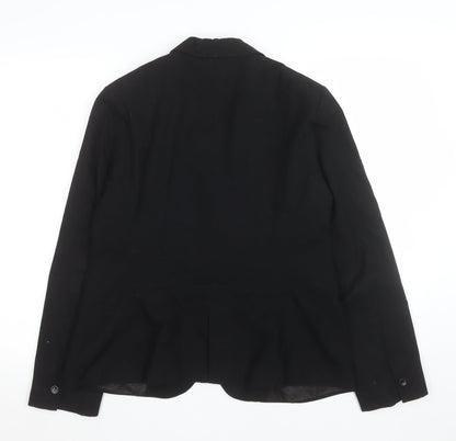 Zara Women Black Size 12 Single-Breasted Blazer Jacket